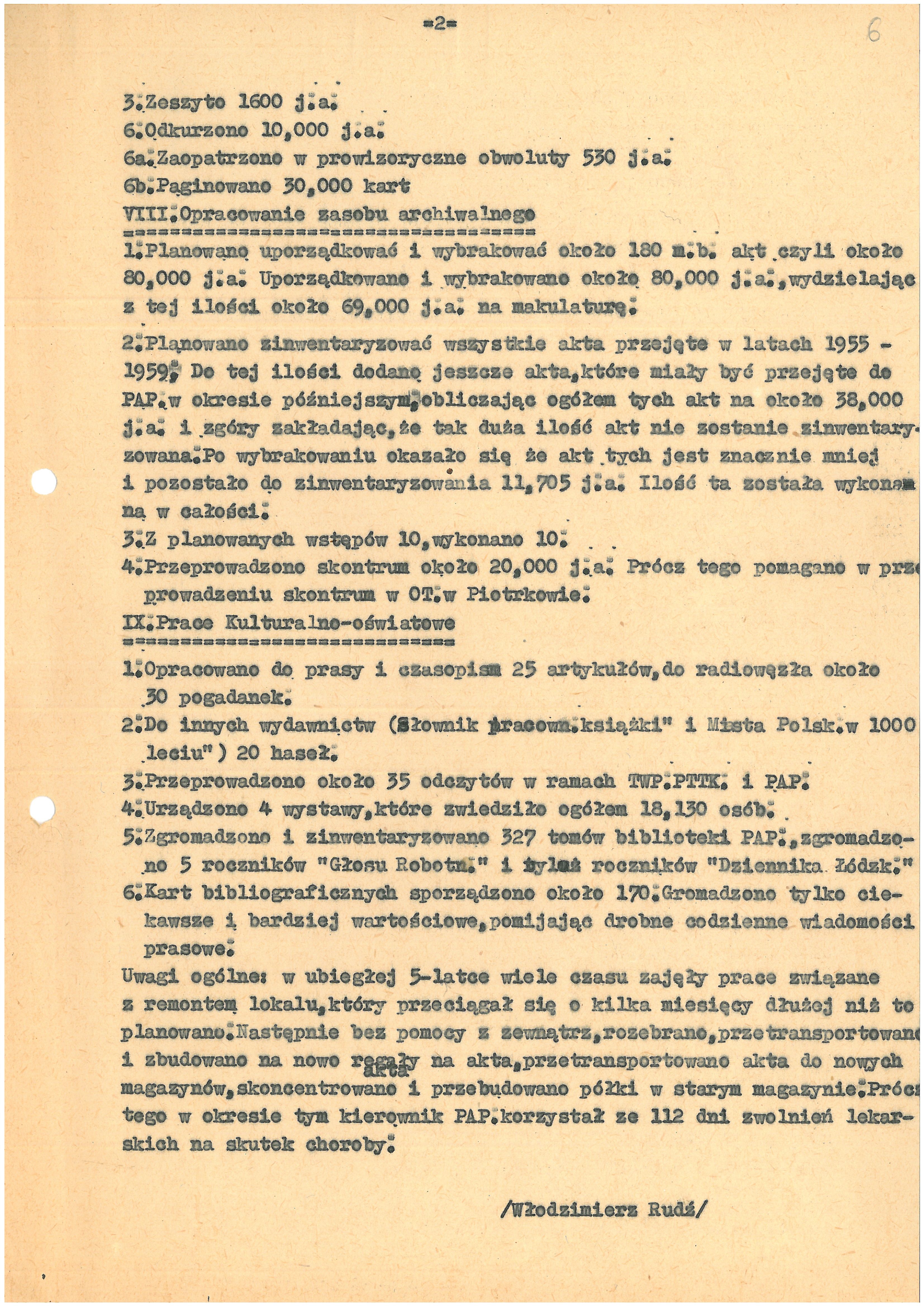 Sprawozdanie z działalności za lata 1961-1965